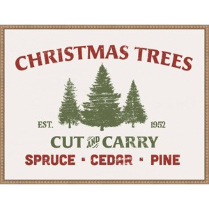 Amanti Art 30"x23" Christmas Farm Sign I by Victoria Barnes Canvas Wall Art Print - 1 of 4