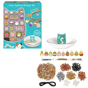 Squishmallows Luxe Jewelry Design Kit, Includes Trinket Tray & 16 Character Charms - 1 of 3