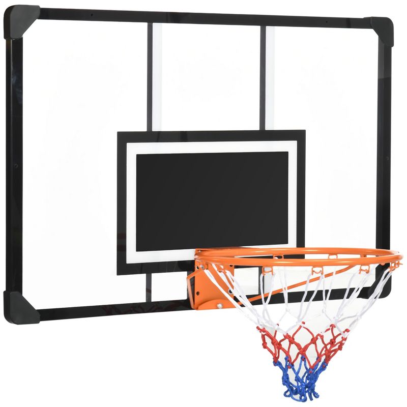 Soozier Wall Mounted Basketball Hoop with Shatter Proof Backboard, Durable Rim and All-Weather Net for Indoor and Outdoor Use, 1 of 7
