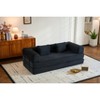 TiramisuBest Convertible Sleeper Sofa Bed with Cylindrical Pillow, Corduroy Folding Couch, Floor Lounge Sofa for Living & Bedroom, Black - 3 of 4
