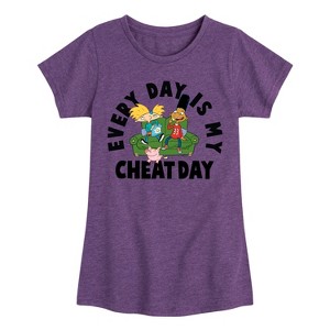 Girls' - Hey Arnold! - Cheat Day Fitted Short Sleeve Graphic T-Shirt - 1 of 4