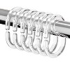 Home Mart Goods 12 Piece Clear Premium Plastic Shower Curtain Hooks Rings C-Shape 2.3" Inches - 2 of 3