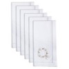 Saro Lifestyle Christmas Wreath Embroidered Napkin (Set of 6), White, 20"x20" - 3 of 3