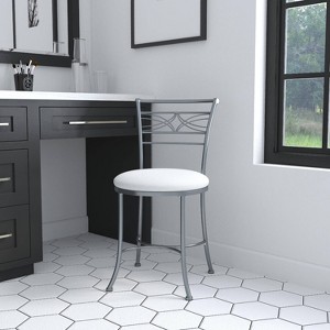 19" Dutton Metal Vanity Stool Chrome - Hillsdale Furniture - 1 of 4