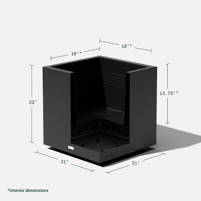 Veradek Black 22" Modern Square Plastic Planter