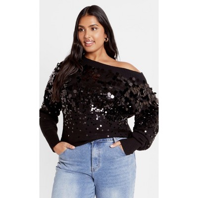 CITY CHIC | Women's Plus Size Braylin Sweater - black - 14W