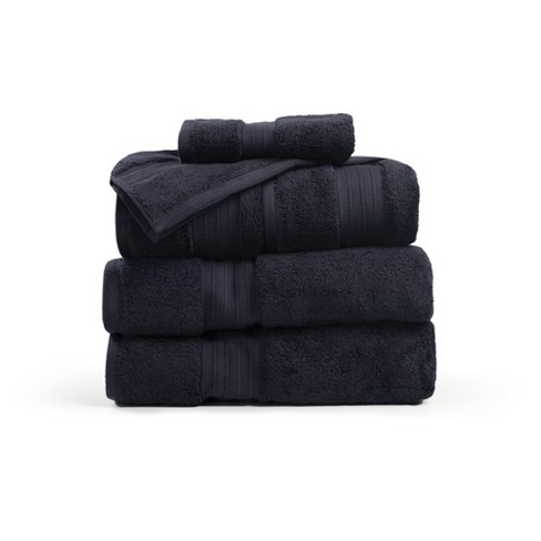Hotel Collection 900 GSM Long Staple Combed Cotton 2-Piece Bath Towel Set White/Navy