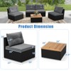 Costway 5 Piece Outdoor Furniture Set with Seat & Back Cushions Acacia Wood Tabletop Blue/Black - 3 of 4