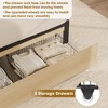 Rattan Bed Frame Full Size Bed Frame with 2 Drawers,  Rattan Headboard, Led Lights, Boho Storage Bed Frame - 4 of 4