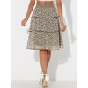 Allegra K Women's Floral Print Smocked Elastic Waist Midi Flowy Tiered Ruffle Skirt - 4 of 4