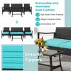 Tangkula 4PCS Patio Rattan PE Wicker Furniture Conversation Set w/ Sofa Chair & Table - 4 of 4