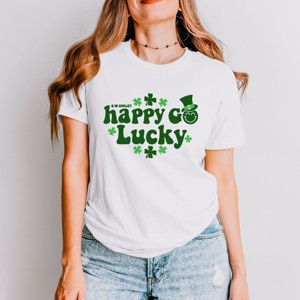 Simply Sage Market S.W.Smiley Happy Go Lucky Smiley Face Short Sleeve Tee - 1 of 4