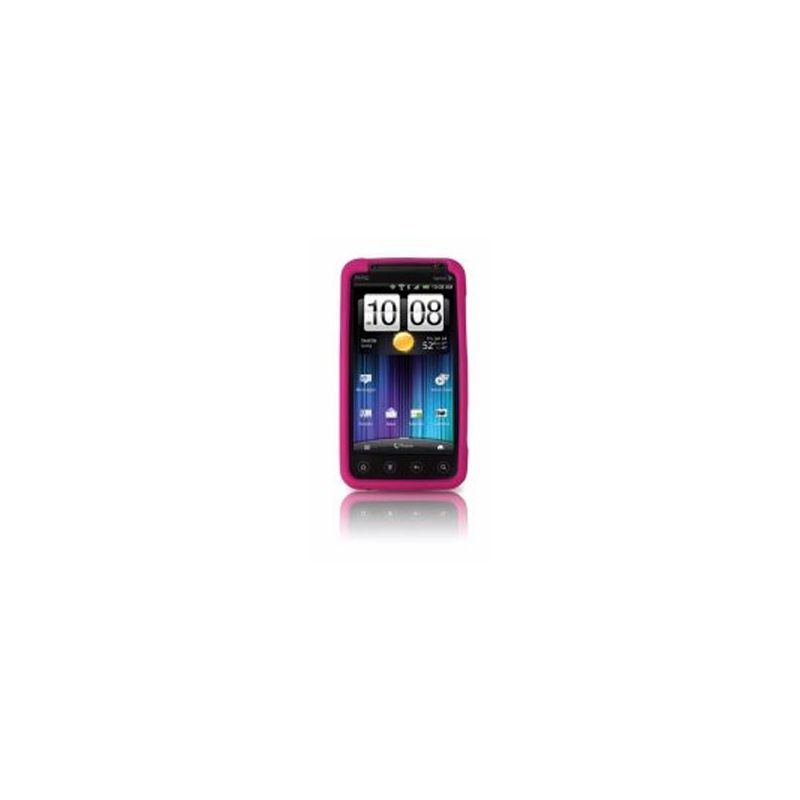 Sprint Branded HTC Evo 3D Protective Cover Silicone Rubber Gel Skin Case - Raspberry Pink, 4 of 5