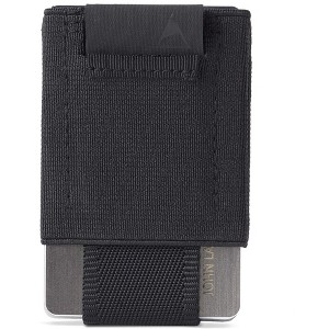 Minimalistic Wallet for Men and Women - Slim Wallet Fits In Front Pocket - Holds 4-15 Cards - Hidden Cash Holder and Key Holder Pocket (Black) - 1 of 4