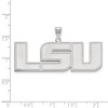 Black Bow Jewelry 10k White Gold Louisiana State Fighting Tigers NCAA Extra Large Pendant - 2 of 3