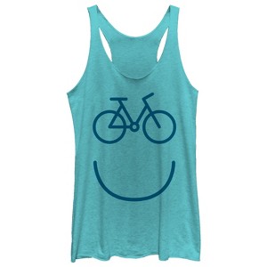 Women's CHIN UP Bike Smile Racerback Tank Top - 1 of 3