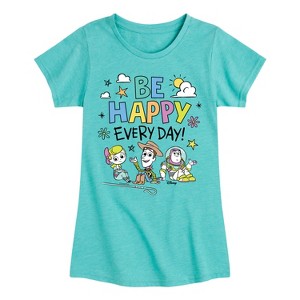 Girls' - Disney - Be Happy Every Day Fitted Short Sleeve Graphic T-Shirt - 1 of 4
