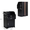 Sevobal Utility Storage Cabinets Salon Styling Cabinet with 2 Drawers, 2 Hair Dryer Holders and 1 Cabinet, Moveable Cabinet with Wheels, Black, - 4 of 4