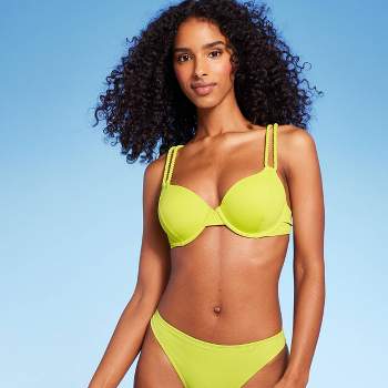 Women's Longline Keyhole Underwire Bikini Top - Shade & Shore™ Dark Green  38dd : Target