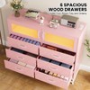 Dresser for Bedroom with 2 Shelves, 6 Drawers Dresser with LED Lights & Charging Station, Modern Chest of Drawers for Bedroom, Entryway - 3 of 4