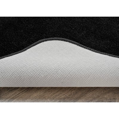 Traditional Black Nylon 2-Piece Washable Bath Rug Set
