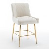 SEYNAR Modern Velvet 39'' H Metal Leg Counter or Bar Stools Set of 4 - 4 of 4