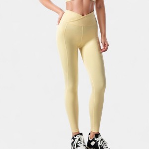Anna-Kaci Active Women's High Waist Crossover Leggings with V-Waistband and Full-Length Stretch Fit for Active or Casual Wear - 1 of 4