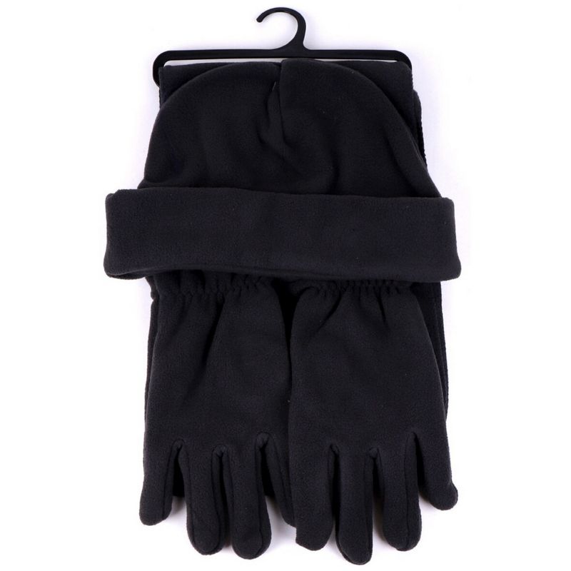 Solid Fleece 3-Piece Gloves Scarf Hat Winter Set For Men, 5 of 6
