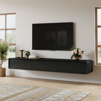 Floating TV Stand with Solid Wood Corners