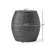 GDFStudio Ellison Outdoor Wicker Barrel Side Table, Gray - image 3 of 4