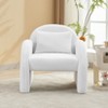 Coucheta Modern Accent Chair, Mid-Century Velvet & Boucle Upholstered Barrel Armchair with Armrests for Living Room, Bedroom, Office - 4 of 4