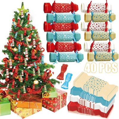 40-Piece Christmas Candy Snack Boxes,Holiday Snowflake and Pattern Design (4 Colors Available),Perfect for Christmas Tree Decorations and Party Gifts