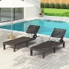 Merax 2-Piece Outdoor Chaise Lounges with Adjustable Backrest - 2 of 4