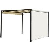 Outsunny 9.7' x 9.7' Outdoor Retractable Pergola with Canopy, Patio Canopy Sun Shade Shelter, Steel Frame for Garden Porch Beach, Cream White - 4 of 4