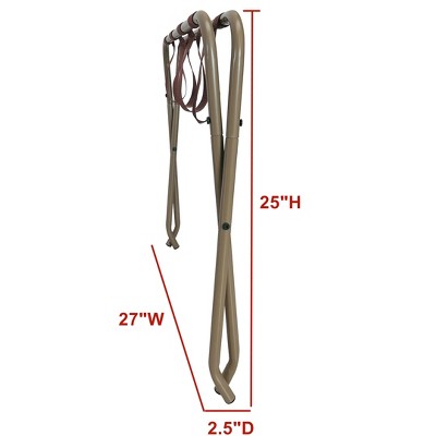 Gold and Brown Metal Folding Luggage Rack