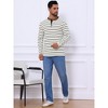 INSPIRE CHIC Men's Casual Long Sleeve Contrasting Colors Striped Henley T-Shirts - 2 of 4