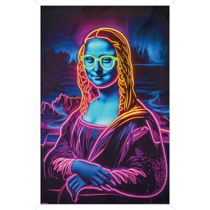 Trends International Reinders: Master Twist - Mona Lisa Neon Accents Framed Wall Poster Prints - 1 of 4