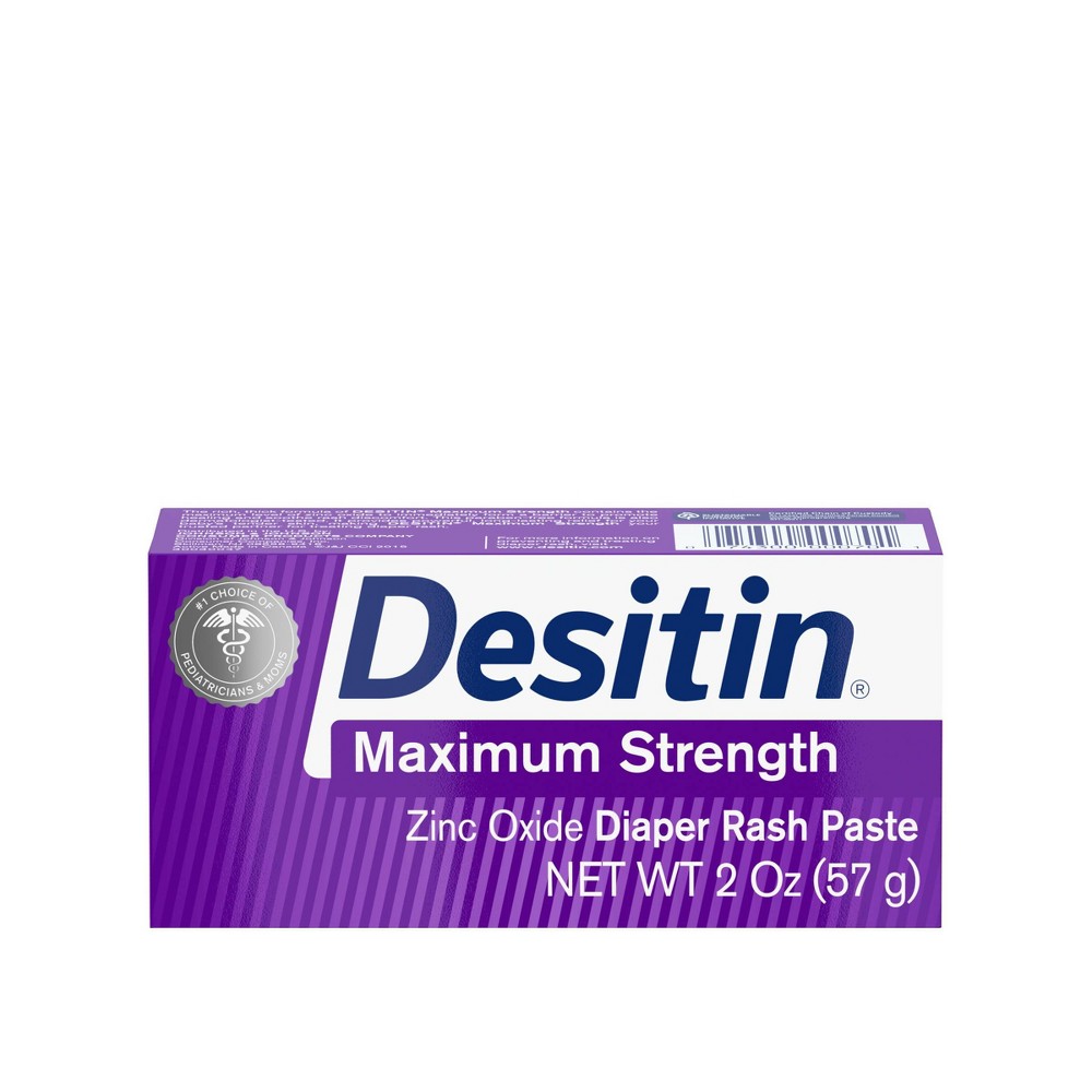 Desitin Maximum Strength 40% Zinc Oxide Diaper Rash Paste 2 oz. product package