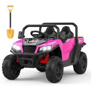 24V 4WD Ride On Dump Truck for Kids, 2-Seater Electric Ride On Car with Remote Control, Motorized Dump Bed, All-Terrain Wheels, Bluetooth Music, LED - 1 of 4