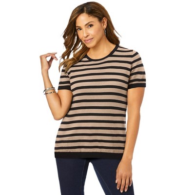 Jessica London Women's Plus Size Fine Gauge Crewneck Shell