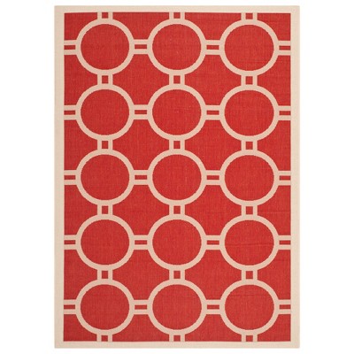 Red Square Easy-Care Synthetic Indoor/Outdoor Rug, 59"
