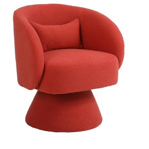 NicBex Faux Fur Fabric Swivel Accent Chair,Upholstered Swivel Living Room Chairs with Barrel-Curved Backrest,Accent Chairs for Living Room - 1 of 4