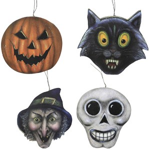 4.25 In Halloween Haunts Witch Skull Black Cat Pumpkin Tree Ornaments - 1 of 4