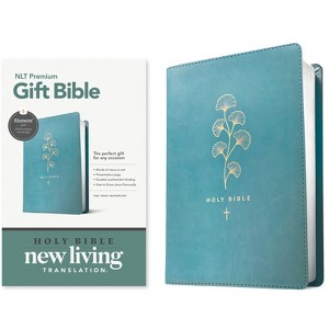 Premium Gift Bible Nlt, Filament Enabled (Leatherlike, Teal Cross, Red Letter) - (Leather Bound) - 1 of 1