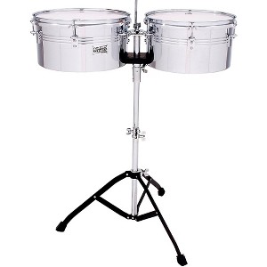Toca Players Series Timbale Set with 13 and 14 in. steel drums and single braced stand 13 and 14 in. Chrome/Steel - 1 of 1