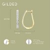 Gilded 1/4 to 2 Carat Total Weight Lab-Grown Diamond Prong Set Hoop Earrings in 925 Sterling Silver and 14KT Yellow Gold Plated Silver, Hinged Closure - 4 of 4