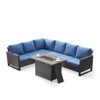 Buenhomino 4 Pieces Outdoor Patio Furniture Set with 41” Fire Pit Table, Rattan Patio Sectional Sofa Conversation Set with 50000BTU Propane Fire Pit - 2 of 4