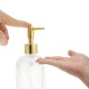 Unique Bargains Cylinder Argyle Soap Dispenser 12.17oz Clear Gold Tone 1 Pc - 3 of 4