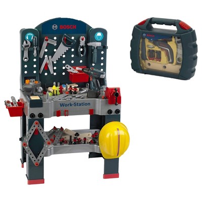 Theo Klein Bosch Jumbo Workbench Workstation Premium Children's Toy Toolset with Ixolino Drill Set for Ages 3 Years Old and Up