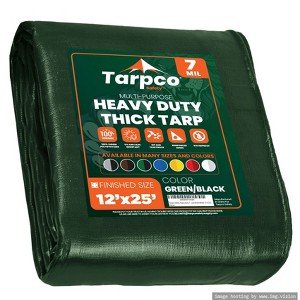 Tarpco Safety Heavy Duty 7 Mil Tarp Cover, UV Resistant, Rip Proof for Roof, Camping, Patio, Pool, Boat - 1 of 4